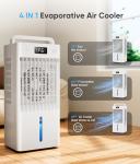 Windowless Portable Air Conditioner with Remote，Evaporative Air Cooler， Swamp Cooler with Water Tank Room Cooling Fan for Home Indoor 12H Timer No Hose Needed