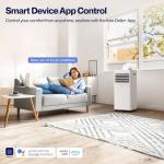 DELLA Smart WiFi Enabled 10000 BTU Portable Air Conditioner Cools Up To 250 Sq. Ft. Work with Alexa,Geo Fencing Cooling, Dehumidifier & Fan Portable AC Unit w/Remote Control & Window Kit