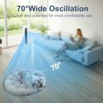 Windowless Portable Air Conditioner Ac Unit with Remote,37” Ventless Evaporative Air Cooler,Quiet Swamp Cooler for 4 Modes, Ductless Tower Fan For 12H Timer, Ice Packs for home Bedroom Indoor White