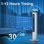 Windowless Portable Air Conditioner Ac Unit with Remote,37” Ventless Evaporative Air Cooler,Quiet Swamp Cooler for 4 Modes, Ductless Tower Fan For 12H Timer, Ice Packs for home Bedroom Indoor White