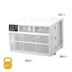 Whirlpool WHAW242CW 24,000 BTU Air Conditioner with Dehumidifier, 230V, Window AC for Extra Large 1500 Sq. Ft, Bedroom, Living Room, or Apartment, with Remote, 3 Speeds, and 24H Timer, Bright White
