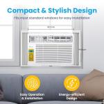 Senville 10,000 BTU Window Air Conditioner, Cools Up to 450 Sq. Ft., Easy to Use, Washable Filter