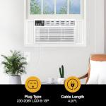 Whirlpool WHAW242CW 24,000 BTU Air Conditioner with Dehumidifier, 230V, Window AC for Extra Large 1500 Sq. Ft, Bedroom, Living Room, or Apartment, with Remote, 3 Speeds, and 24H Timer, Bright White