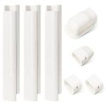 3" W 4.2Ft L Line Set Cover Kit for Mini Split Air Conditioners Decorative PVC Slim Line Cover for Central AC & Heat Pumps Systems Tubing Cover