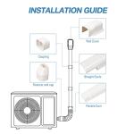 3" W 4.2Ft L Line Set Cover Kit for Mini Split Air Conditioners Decorative PVC Slim Line Cover for Central AC & Heat Pumps Systems Tubing Cover