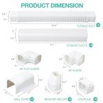 OSMOFUZE 3" W 20Ft L Mini Split Line Set Cover Kit, Air Conditioner Decorative PVC Line Cover Kit for Mini Split AC and Heat Pumps