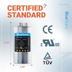 BlueStars 50+5 MFD uf 370 or 440 Volt VAC Dual Run Circular Start Capacitor Replacement Part - Exact Fit for Condenser Straight Cool or Heat Pump Air Conditioner - Replaces 97F9850 97F9970