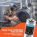BlueStars 50+5 MFD uf 370 or 440 Volt VAC Dual Run Circular Start Capacitor Replacement Part - Exact Fit for Condenser Straight Cool or Heat Pump Air Conditioner - Replaces 97F9850 97F9970