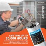 BlueStars 50+5 MFD uf 370 or 440 Volt VAC Dual Run Circular Start Capacitor Replacement Part - Exact Fit for Condenser Straight Cool or Heat Pump Air Conditioner - Replaces 97F9850 97F9970