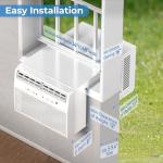 Antarctic Star U-Shaped Window Air Conditioner, 12000BTU Quiet Air Conditioner Window Unit, Cools up to 550 Sq. Ft, Saddle Window AC Units with Full Window View, Energy Saving, 6 Modes, CEER 10.5