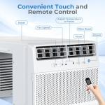 Antarctic Star U-Shaped Window Air Conditioner, 12000BTU Quiet Air Conditioner Window Unit, Cools up to 550 Sq. Ft, Saddle Window AC Units with Full Window View, Energy Saving, 6 Modes, CEER 10.5