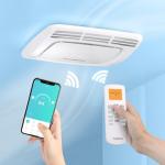 TURBRO RV Air Conditioner, 15,000 BTU Cooling with 1,500W Electric Heating, Non-ducted Rooftop Unit with Lift Handles, Ceiling Assembly with Atmosphere Lamp, 115V AC, Remote and WiFi-Controlled, White