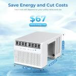 Antarctic Star U-Shaped Window Air Conditioner, 12000BTU Quiet Air Conditioner Window Unit, Cools up to 550 Sq. Ft, Saddle Window AC Units with Full Window View, Energy Saving, 6 Modes, CEER 10.5