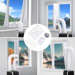 5M (196") Mobile Air Conditioner Window Seal for Casement Windows, Window Vent Kit, Easy Installation, Fit for Portable Air Conditioner, Dryer(White)