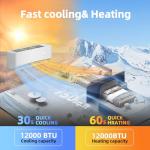 Manastin 12000BTU Mini Split Air Conditioner& Heater, 17 SEER2 𝟐𝟑𝟎𝐕 Mini Spilt AC with Inverter Compressor, Covers Up to 750 Sq. Ft, Complete Installation Kit Included