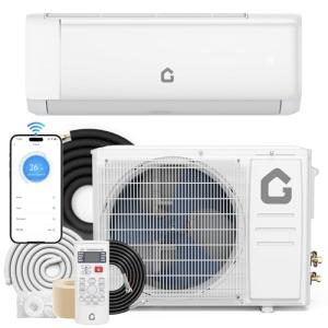 18000 BTU Mini Split Air Conditioner and Heater, 21 SEER2 Inverter System, 230V Ductless AC Unit for Rooms Up to 1250 Sq.Ft, with Remote, WiFi, Installation Kit