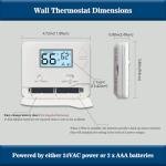 NonProgrammable Thermostat for Home, Single-Stage Systems,Digital Energy-Saving Thermostat,1 Heat/1 Cool, Easy DIY Install,White Backlight