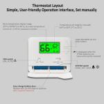NonProgrammable Thermostat for House, Digital Energy-Saving Thermostat,Single-Stage Systems, 1 Heat/1 Cool, Easy DIY Install, Green Backlight