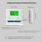 NonProgrammable Thermostat for House, Digital Energy-Saving Thermostat,Single-Stage Systems, 1 Heat/1 Cool, Easy DIY Install, Green Backlight