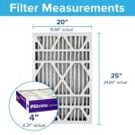 Filtrete 20x25x4 AC Furnace Air Filter, MPR 1550, MERV 12, Fits Lennox & Honeywell, Allergen, Electrostatic Air Cleaning Filter, 2-Pack (actual size 19.88 x 24.63 x 4.31)