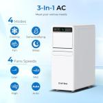 12,000 BTU Portable Air Conditioner, 3-IN-1 Smart AC Unit with Fan/Dehumidifier/Drainage-free Cooling, APP/Voice/Remote/Touch, 47 dB, Sleep Mode, Window Installation Kit, 24H Timer for Home/Office