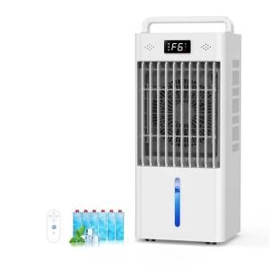 Feculs Portable Windowless Air Conditioners, 3-IN-1 Swamp Cooler, Evaporative Air Cooler, 6 Speeds & 3 Modes, 3-Gal Water Tank for Cooling, 20 FT/S Remote Control, Portable Air Cooler for Indoors