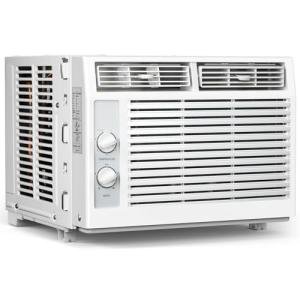 KISSAIR 5,000 BTU Window Air Conditioner Cools Up to 150 Sq. Ft, Utral Quiet Air Conditioner Window Unit with Mechanical Controls, 2 Fan Speeds, Small Window AC Unit, Ideal for Bedroom
