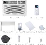 8,000 Btu Window-Mounted Air Conditioner, Cools Up to 350 Sq,Quiet Operation, Dehumidifier, 3 Adjustable Fan Speeds and Cooling Settings, Perfect for Bedroom or Living Room
