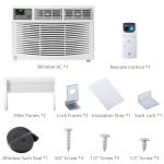 8000 BTU Window Air Conditioner with WiFi, Ideal for Bedrooms & Small Rooms, 115V, White - Remote Control, App Control, 3 Fan Speeds, Quiet Operation
