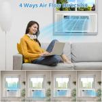8,000 Btu Window-Mounted Air Conditioner, Cools Up to 350 Sq,Quiet Operation, Dehumidifier, 3 Adjustable Fan Speeds and Cooling Settings, Perfect for Bedroom or Living Room