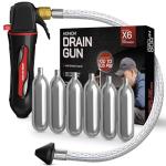 Gallo Drain Gun – AC Drain Line Cleaner Tool With Flexible Hose Pipe For HVAC Clogs - Includes 6 co2 Air Conditioner Drain Cleaner Cartridges