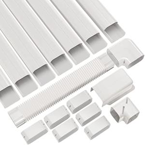 Forestchill 4in 25ft Decorative PVC Line Set Cover Kit for Ductless Mini Split Air Conditioner, Central AC and Heat Pump Systems, Condenser Unit