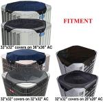 MODERN WAVE - 2 (Two) Central Air Conditioner Covers for Outside Units 32 x 32 inch - 1 (One) Top Universal Mesh Cover and 1 (One) Winter Waterproof Outdoor AC Defender Cover (Black, 32" x 32")