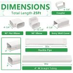 Forestchill 4in 25ft Decorative PVC Line Set Cover Kit for Ductless Mini Split Air Conditioner, Central AC and Heat Pump Systems, Condenser Unit