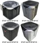 MODERN WAVE - 2 (Two) Central Air Conditioner Covers for Outside Units 32 x 32 inch - 1 (One) Top Universal Mesh Cover and 1 (One) Winter Waterproof Outdoor AC Defender Cover (Black, 32" x 32")