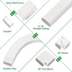 Forestchill 4in 25ft Decorative PVC Line Set Cover Kit for Ductless Mini Split Air Conditioner, Central AC and Heat Pump Systems, Condenser Unit