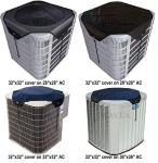 MODERN WAVE - 2 (Two) Central Air Conditioner Covers for Outside Units 32 x 32 inch - 1 (One) Top Universal Mesh Cover and 1 (One) Winter Waterproof Outdoor AC Defender Cover (Black, 32" x 32")