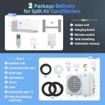 Manastin 12000BTU Mini Split Air Conditioner& Heater, 17 SEER2 115V Inverter System, Covers Up to 750 Sq. Ft, Complete Installation Kit Included