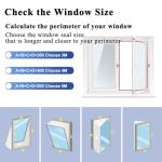 400CM(157") Window Seal Kit, Casement AC Window Vent Seal Kit, 100% Sealing Effect Waterproof Window Seal Kit, Easy Installation, Fit for Single & Dual Hose Portable Air Conditioner, Tumbler Dryer