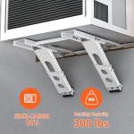 CAT SO RICH No-Drill Window AC Bracket, Adjustable Support 34–42” for Single/Double Hung Windows, Heavy Duty Epoxy-Coated Steel Holds 300lbs, Easy Installation, Renter Friendly