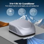 RV Air Conditioner 15K 110-120V, KINGRVER Non-Ducted Rooftop AC Unit for RV, Only Cooling, Quiet AC, Easy Install, Grey