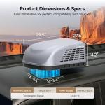 RV Air Conditioner 15K 110-120V, KINGRVER Non-Ducted Rooftop AC Unit for RV, Only Cooling, Quiet AC, Easy Install, Grey