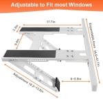 CAT SO RICH No-Drill Window AC Bracket, Adjustable Support 34–42” for Single/Double Hung Windows, Heavy Duty Epoxy-Coated Steel Holds 300lbs, Easy Installation, Renter Friendly