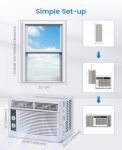 5,000 BTU Window Air Conditioner Unit - Cool up to 150 Sq. Ft. with Manual Adjustable Fan and Cooling Settings, Perfect for Small Bedroom, Living Room, Home Office, Easy Install Kit Included, White
