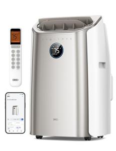 Dreo Portable Air Conditioners, 12,000 BTU AC Unit for Bedroom with Drainage-free Cooling, 46dB Quiet, APP/Voice/Remote, 24h Timer with Fan & Dehumidifier, Smart Standing AC for Room Indoors, AC515S