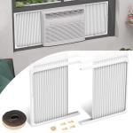Pearwow Adjustable Window Air Conditioner Side Panels with Frame Set,Extra Wide Window AC Side Panels for 5000 to 14000 Btu AC Units,Window Air Conditioner Side Panel Frame Kits,2 Pack