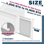 Pearwow Adjustable Window Air Conditioner Side Panels with Frame Set,Extra Wide Window AC Side Panels for 5000 to 14000 Btu AC Units,Window Air Conditioner Side Panel Frame Kits,2 Pack