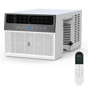 Window Air Conditioner, 6000BTU air conditioner for 250 Sq. Ft, Dehumidifying & Fan, Quiet Operation and Easy Installation, Remote Control for Home & Office, Saddle-type