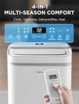 Midea 14,000 BTU ASHRAE (10,000 BTU SACC) Portable Air Conditioner, Cools up to 450 Sq.Ft., with Dehumidifier&Fan mode&Heat, Control with Remote, Amazon Alexa&Google Assistant, Easy-to-use and Install