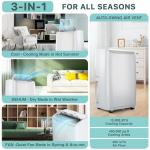 Quiet 12000 BTU Air Conditioner Portable for Room up to 550 Sq.Ft, 3-in-1 Floor Standing AC with Dehumidifier & Fan Mode, Sleep Mode, 24H Timer & Easy Window Installation Kit